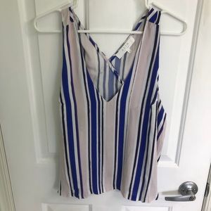 V-neck tank top. Pink and blue colors size large